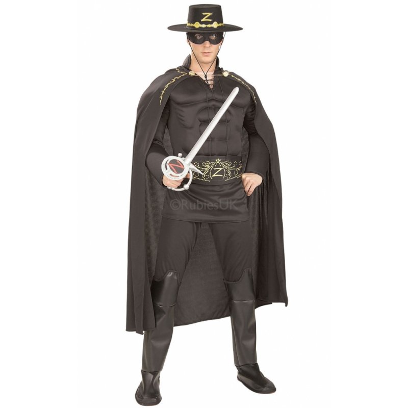 Persuasion Blind pålægge Zorro Deluxe Kostume - Sort Sender til kl. 20.00